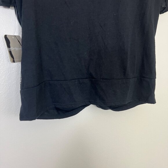 Free People Movement Run In The Sun Twisted Short Sleeve Shirt Black NWT Size M - Picture 5 of 7